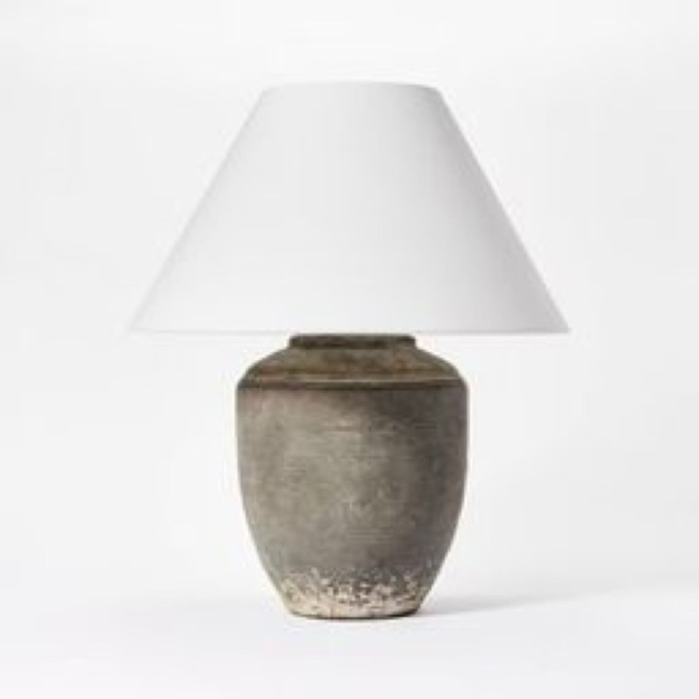ISO Studio McGee Gray and White Ceramic Lamp